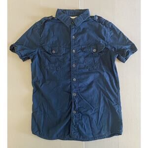 Converse One Star Short Sleeve Shirt Men’s Small Button Up Collar 100% Cotton